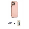 MARSİLYAN™- iPhone 13 Pro Max Kılıf Yankı Serisi - Siyah 6D Mat Seramik Hayalet Nano Ekran Koruyucu + Renkli Kamera Lens Koruma Cam - TU