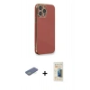 MARSİLYAN™- iPhone 13 Pro Max Kılıf Yankı Serisi - Siyah 6D Mat Seramik Hayalet Nano Ekran Koruyucu + Yeşil Renkli Kamera Lens Koruma Cam