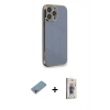 MARSİLYAN™- iPhone 13 Pro Max Kılıf Yankı Serisi - Siyah Bilvis 3D Cam Ekran Koruyucu + Shine Kamera Lens Koruma Cam - GI