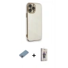 MARSİLYAN™- iPhone 13 Pro Max Kılıf Yankı Serisi - Siyah Bilvis 3D Cam Ekran Koruyucu + Shine Kamera Lens Koruma Cam - GI