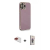 MARSİLYAN™- iPhone 13 Pro Max Kılıf Yankı Serisi - Siyah Bilvis 3D Cam Ekran Koruyucu + Pers Alüminyum Kamera Lens - KI