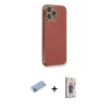 MARSİLYAN™- iPhone 13 Pro Max Kılıf Yankı Serisi - Siyah Bilvis 3D Cam Ekran Koruyucu + Shine Kamera Lens Koruma Cam - MI