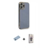 MARSİLYAN™- iPhone 13 Pro Max Kılıf Yankı Serisi - Siyah Bilvis 3D Cam Ekran Koruyucu + Shine Kamera Lens Koruma Cam - MI