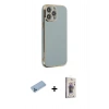 MARSİLYAN™- iPhone 13 Pro Max Kılıf Yankı Serisi - Siyah Bilvis 3D Cam Ekran Koruyucu + Shine Kamera Lens Koruma Cam - MI