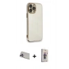 MARSİLYAN™- iPhone 13 Pro Max Kılıf Yankı Serisi - Siyah Bilvis 3D Cam Ekran Koruyucu + Rainbow Kamera Lens Koruma Cam - MR