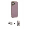 MARSİLYAN™- iPhone 13 Pro Max Kılıf Yankı Serisi - Siyah Bilvis 3D Cam Ekran Koruyucu + Rainbow Kamera Lens Koruma Cam - MR