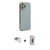 MARSİLYAN™- iPhone 13 Pro Max Kılıf Yankı Serisi - Siyah Bilvis 3D Cam Ekran Koruyucu + Pers Alüminyum Kamera Lens - GD