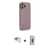 MARSİLYAN™- iPhone 13 Pro Max Kılıf Yankı Serisi - Siyah Bilvis 3D Cam Ekran Koruyucu + Pers Alüminyum Kamera Lens - SABE