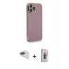 MARSİLYAN™- iPhone 13 Pro Max Kılıf Yankı Serisi - Siyah Bilvis 3D Cam Ekran Koruyucu + Pers Alüminyum Kamera Lens - GI