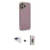 MARSİLYAN™- iPhone 13 Pro Max Kılıf Yankı Serisi - Siyah Bilvis 3D Cam Ekran Koruyucu + Pers Alüminyum Kamera Lens - LT
