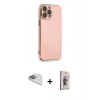 MARSİLYAN™- iPhone 13 Pro Max Kılıf Yankı Serisi - Siyah Bilvis 3D Cam Ekran Koruyucu + Pers Alüminyum Kamera Lens - SABE