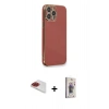 MARSİLYAN™- iPhone 13 Pro Max Kılıf Yankı Serisi - Siyah Bilvis 3D Cam Ekran Koruyucu + Pers Alüminyum Kamera Lens - KI