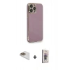 MARSİLYAN™- iPhone 13 Pro Max Kılıf Yankı Serisi - Siyah Bilvis 3D Cam Ekran Koruyucu + Pers Alüminyum Kamera Lens - GD