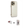 MARSİLYAN™- iPhone 13 Pro Max Kılıf Yankı Serisi - Siyah Bilvis 3D Cam Ekran Koruyucu + Pers Alüminyum Kamera Lens - KI