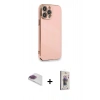 MARSİLYAN™- iPhone 13 Pro Max Kılıf Yankı Serisi - Siyah Bilvis 3D Cam Ekran Koruyucu + Pers Alüminyum Kamera Lens - GI