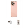 MARSİLYAN™- iPhone 13 Pro Max Kılıf Yankı Serisi - Siyah Bilvis 3D Cam Ekran Koruyucu + Pers Alüminyum Kamera Lens - GD