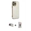 MARSİLYAN™- iPhone 13 Pro Max Kılıf Yankı Serisi - Siyah Bilvis 3D Cam Ekran Koruyucu + Rainbow Kamera Lens Koruma Cam - KI