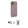 MARSİLYAN™- iPhone 13 Pro Max Kılıf Yankı Serisi - Siyah Bilvis 3D Cam Ekran Koruyucu + Rainbow Kamera Lens Koruma Cam - KI