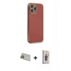MARSİLYAN™- iPhone 13 Pro Max Kılıf Yankı Serisi - Siyah Bilvis 3D Cam Ekran Koruyucu + Rainbow Kamera Lens Koruma Cam - REGD