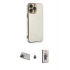MARSİLYAN™- iPhone 13 Pro Max Kılıf Yankı Serisi - Siyah Bilvis 3D Cam Ekran Koruyucu + Rainbow Kamera Lens Koruma Cam - MI