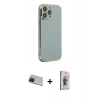 MARSİLYAN™- iPhone 13 Pro Max Kılıf Yankı Serisi - Siyah Bilvis 3D Cam Ekran Koruyucu + Rainbow Kamera Lens Koruma Cam - KI