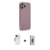 MARSİLYAN™- iPhone 13 Pro Max Kılıf Yankı Serisi - Siyah Bilvis 3D Cam Ekran Koruyucu + Shine Kamera Lens - GD