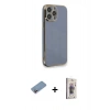 MARSİLYAN™- iPhone 13 Pro Max Kılıf Yankı Serisi - Siyah Bilvis 3D Cam Ekran Koruyucu + Shine Kamera Lens Koruma Cam - PE