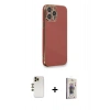 MARSİLYAN™- iPhone 13 Pro Max Kılıf Yankı Serisi - Siyah Bilvis 3D Cam Ekran Koruyucu + Shine Kamera Lens - GD