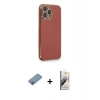 MARSİLYAN™- iPhone 13 Pro Max Kılıf Yankı Serisi - Siyah Bilvis 3D Mat Cam Ekran Koruyucu + Shine Kamera Lens Koruma Cam - GI