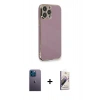 MARSİLYAN™- iPhone 13 Pro Max Kılıf Yankı Serisi - Siyah Bilvis 3D Mat Cam Ekran Koruyucu + Neon Fosforlu Kamera Lens - MI