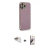 MARSİLYAN™- iPhone 13 Pro Max Kılıf Yankı Serisi - Siyah Bilvis 3D Mat Cam Ekran Koruyucu + Pers Alüminyum Kamera Lens - GD