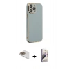 MARSİLYAN™- iPhone 13 Pro Max Kılıf Yankı Serisi - Siyah Bilvis 3D Mat Cam Ekran Koruyucu + Pers Alüminyum Kamera Lens - GD