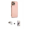 MARSİLYAN™- iPhone 13 Pro Max Kılıf Yankı Serisi - Siyah Bilvis 3D Mat Cam Ekran Koruyucu + Pers Alüminyum Kamera Lens - GD