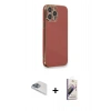 MARSİLYAN™- iPhone 13 Pro Max Kılıf Yankı Serisi - Siyah Bilvis 3D Mat Cam Ekran Koruyucu + Pers Alüminyum Kamera Lens - SABE
