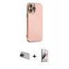 MARSİLYAN™- iPhone 13 Pro Max Kılıf Yankı Serisi - Siyah Bilvis 3D Mat Cam Ekran Koruyucu + Rainbow Kamera Lens Koruma Cam - KI