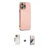 MARSİLYAN™- iPhone 13 Pro Max Kılıf Yankı Serisi - Siyah Bilvis 3D Mat Cam Ekran Koruyucu + Shine Kamera Lens - GD