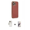 MARSİLYAN™- iPhone 13 Pro Max Kılıf Yankı Serisi - Siyah Bilvis 3D Mat Cam Ekran Koruyucu + Shine Kamera Lens - GD