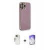 MARSİLYAN™- iPhone 13 Pro Max Kılıf Yankı Serisi - Siyah Bilvis 5in1 3D Magic Cam Ekran Koruyucu + Shine Kamera Lens - GD