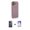 MARSİLYAN™- iPhone 13 Pro Max Kılıf Yankı Serisi - Siyah Bilvis 5in1 3D Magic Cam Ekran Koruyucu + Neon Fosforlu Kamera Lens - MI