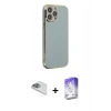 MARSİLYAN™- iPhone 13 Pro Max Kılıf Yankı Serisi - Siyah Bilvis 5in1 3D Magic Cam Ekran Koruyucu + Pers Alüminyum Kamera Lens - SABE