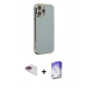 MARSİLYAN™- iPhone 13 Pro Max Kılıf Yankı Serisi - Siyah Bilvis 5in1 3D Magic Cam Ekran Koruyucu + Pers Alüminyum Kamera Lens - GI