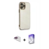 MARSİLYAN™- iPhone 13 Pro Max Kılıf Yankı Serisi - Siyah Bilvis 5in1 3D Magic Cam Ekran Koruyucu + Pers Alüminyum Kamera Lens - GI