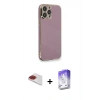 MARSİLYAN™- iPhone 13 Pro Max Kılıf Yankı Serisi - Siyah Bilvis 5in1 3D Magic Cam Ekran Koruyucu + Pers Alüminyum Kamera Lens - KI