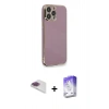 MARSİLYAN™- iPhone 13 Pro Max Kılıf Yankı Serisi - Siyah Bilvis 5in1 3D Magic Cam Ekran Koruyucu + Pers Alüminyum Kamera Lens - GI
