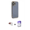MARSİLYAN™- iPhone 13 Pro Max Kılıf Yankı Serisi - Siyah Bilvis 5in1 3D Magic Cam Ekran Koruyucu + Pers Alüminyum Kamera Lens - KI
