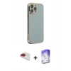 MARSİLYAN™- iPhone 13 Pro Max Kılıf Yankı Serisi - Siyah Bilvis 5in1 3D Magic Cam Ekran Koruyucu + Pers Alüminyum Kamera Lens - KI