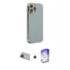 MARSİLYAN™- iPhone 13 Pro Max Kılıf Yankı Serisi - Siyah Bilvis 5in1 3D Magic Cam Ekran Koruyucu + Rainbow Kamera Lens Koruma Cam - MI