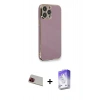 MARSİLYAN™- iPhone 13 Pro Max Kılıf Yankı Serisi - Siyah Bilvis 5in1 3D Magic Cam Ekran Koruyucu + Rainbow Kamera Lens Koruma Cam - KI