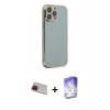 MARSİLYAN™- iPhone 13 Pro Max Kılıf Yankı Serisi - Siyah Bilvis 5in1 3D Magic Cam Ekran Koruyucu + Rainbow Kamera Lens Koruma Cam - KI