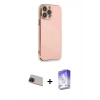 MARSİLYAN™- iPhone 13 Pro Max Kılıf Yankı Serisi - Siyah Bilvis 5in1 3D Magic Cam Ekran Koruyucu + Rainbow Kamera Lens Koruma Cam - KI
